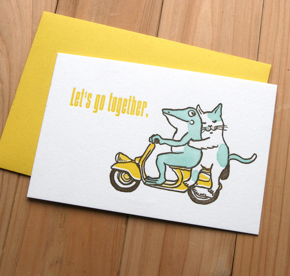 活版印刷カード　一緒にいこう 1枚目の画像