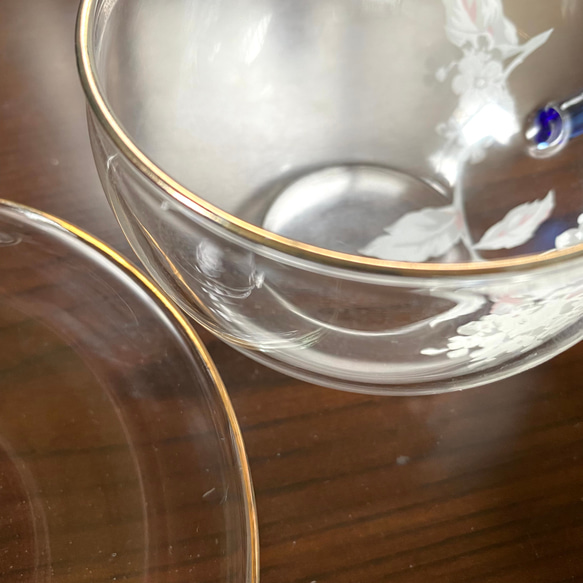 耐熱ガラス　カップ&ソーサー・紫陽花 4枚目の画像