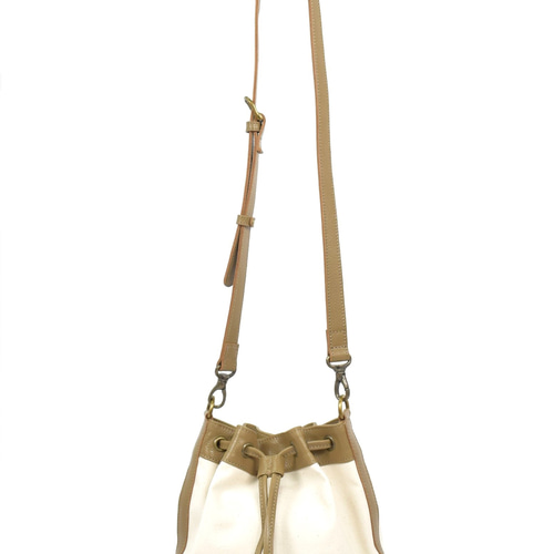 MahL+81 DrowstringBag 本革 帆布 キャンバス 巾着バッグ