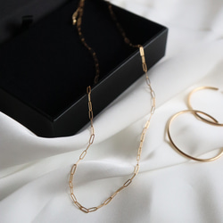 BOX付✨スピネルxスピネル 14kgf ネックレス 金アレ対応 minikin]14kgf/ブラックスピネルが並ぶネックレス