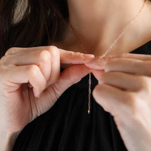 14kgf ボックスチェーン ネックレス スキンジュエリー 重ね付け