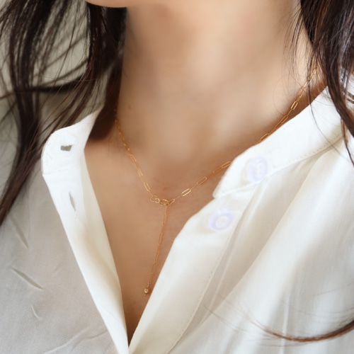 14kgf ボックスチェーン ネックレス スキンジュエリー 重ね付け