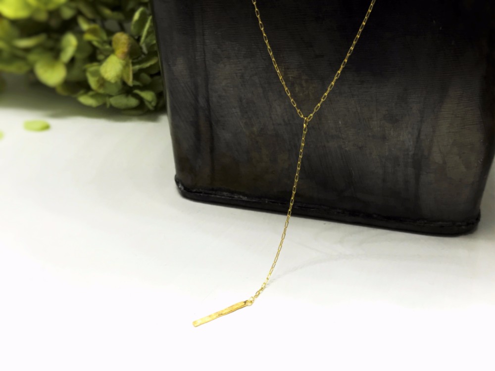 ◆K10◆ シンプルなプレートのネックレス