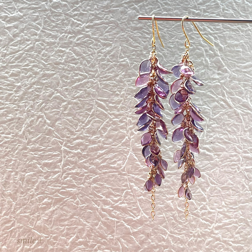 藤の花 ピアス / イヤリング ピアス（フック・チェーン） smile+ 通販