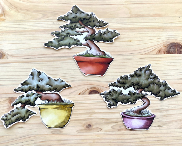 Bonsai Sticker Set 盆栽シールセット 1枚目の画像