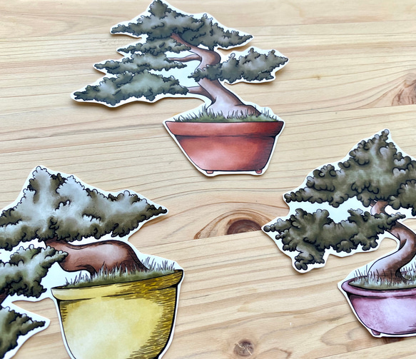 Bonsai Sticker Set 盆栽シールセット 2枚目の画像