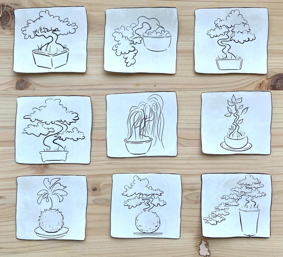 Bonsai Sticker Set of 9 盆栽シールセット９ピース 1枚目の画像