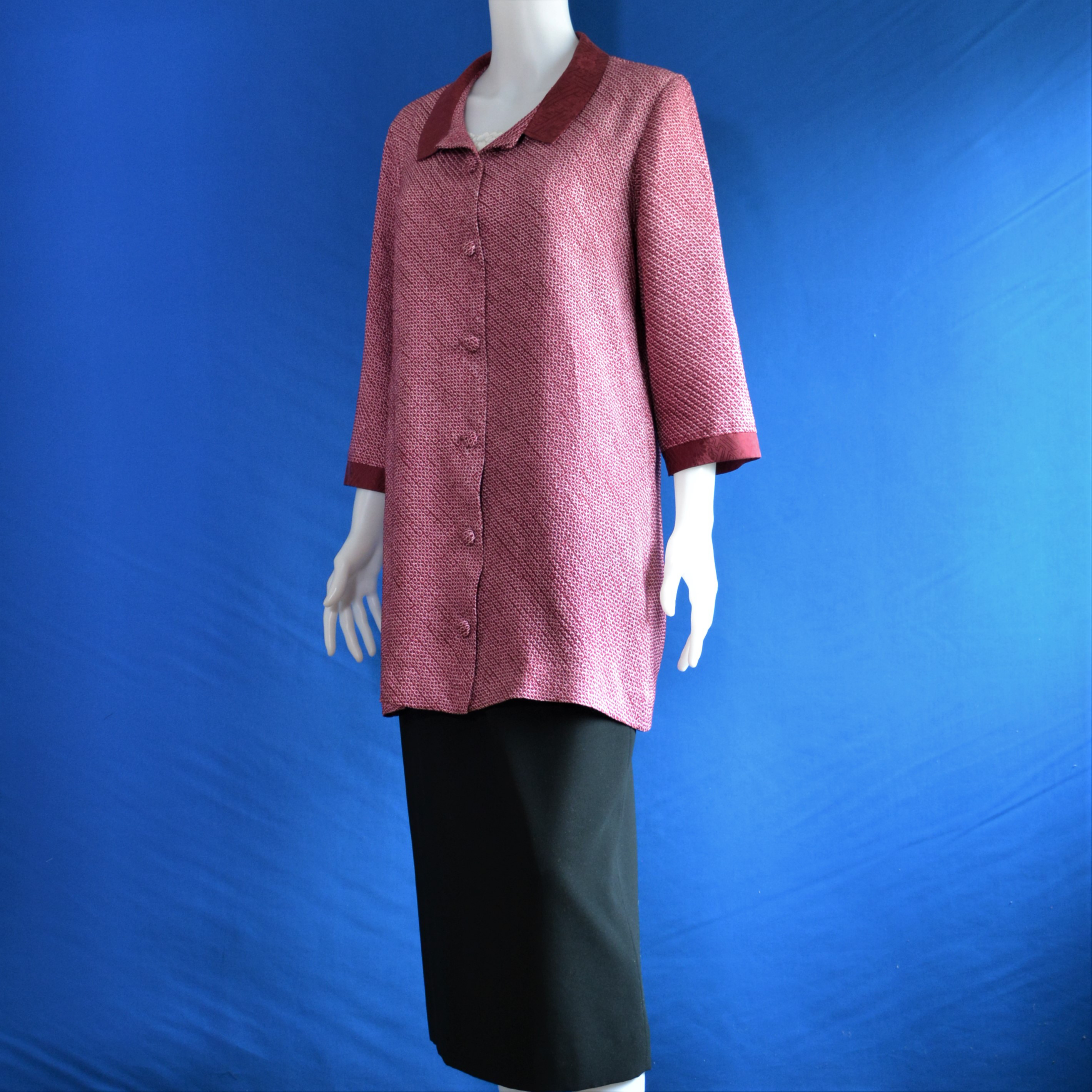 着物リメイク　ブラウス＆ジャケット　（絹絞り）七分袖