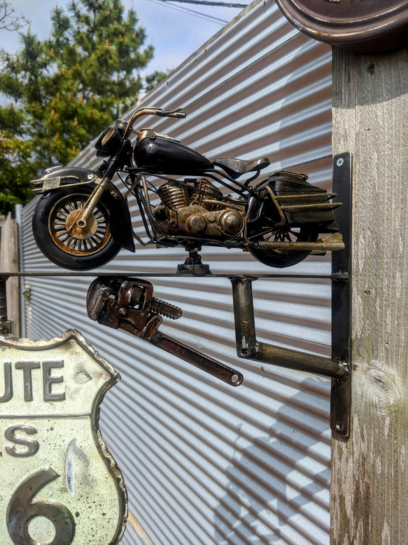 アメリカンバイク  バイク屋 サインボード  ルート66 ハーレーダビッドソン  看板  #店舗什器  #ROUTE66 5枚目の画像
