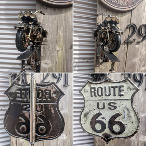 アメリカンバイク  バイク屋 サインボード  ルート66 ハーレーダビッドソン  看板  #店舗什器  #ROUTE66 8枚目の画像