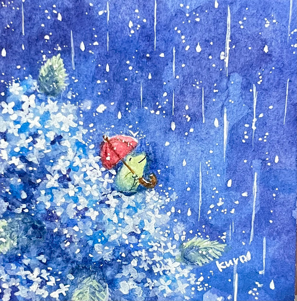 壁に取り付けられた油絵ハッピーグラスカエル抽象画 アクアリウムバス」では、「外国のカエルを描くチャレンジ中