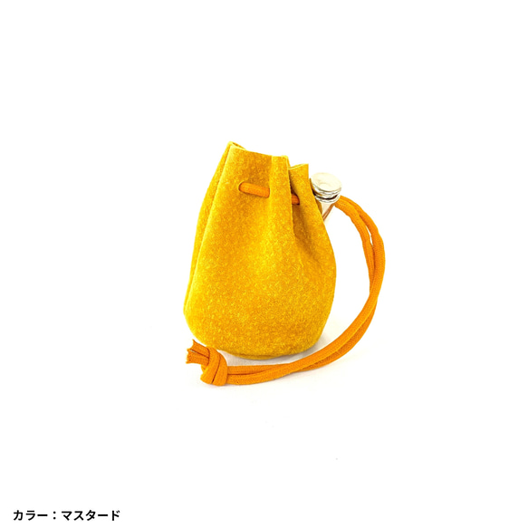 MahL+81　SuedeCandyBag　本革　スウェード　ミニポーチ　巾着バッグ　国産　メイドインジャパン 9枚目の画像