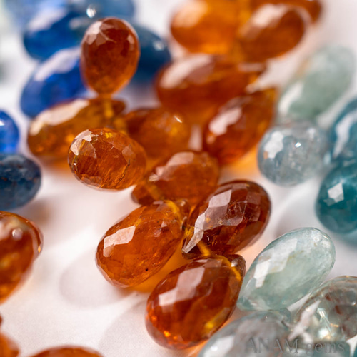 希少色】【約7cm/22~25粒】マルチカラー カイヤナイト ドロップ カット 