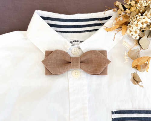 大人気再販開始！キッズ蝶ネクタイ⭐︎大人っぽいブラウン