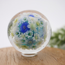 《新作》『flower garden mini マーブル-blue』 ガラス ガラスの花　母の日　　 2枚目の画像