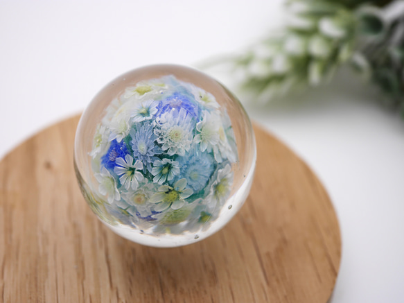 《新作》『flower garden mini マーブル-blue』 ガラス ガラスの花　母の日　　 6枚目の画像