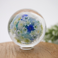 《新作》『flower garden mini マーブル-blue』 ガラス ガラスの花　母の日　　 5枚目の画像