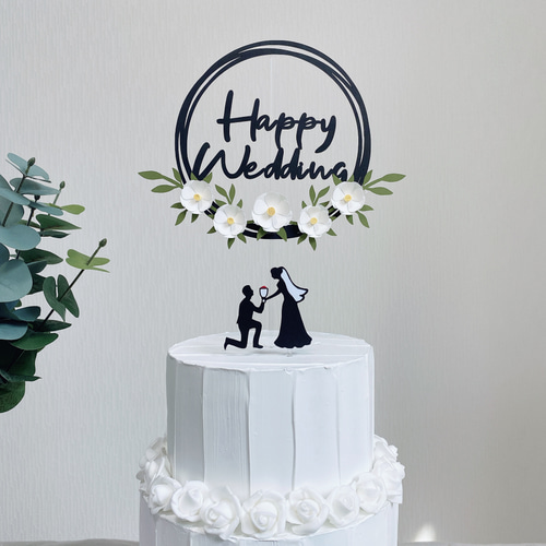 ケーキトッパー 結婚式 記念日 ウエディング ウエディングケーキトッパー 結婚式 新郎 新婦 - メルカリ