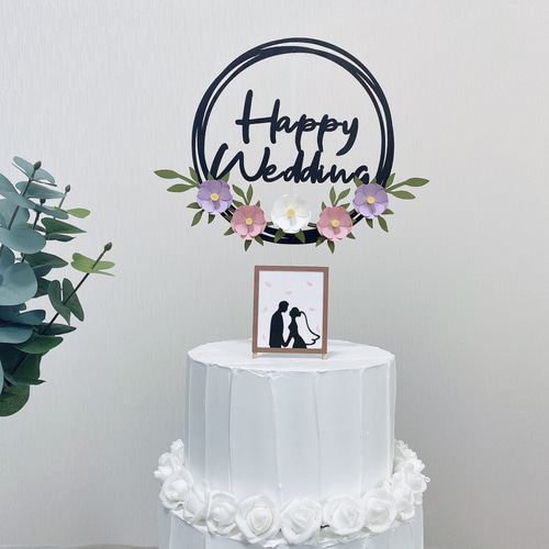 ケーキトッパー ウェディング 花 ケーキトッパー Hanke 通販 15780084