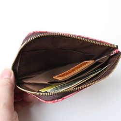 ピッグスキンのスリムなミニ財布　ツイード 6枚目の画像