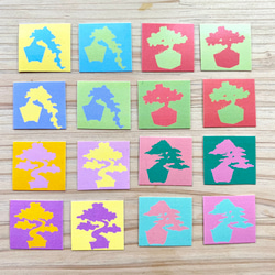 Mini Colourful Bonsai Sticker Set カラフルな盆栽シールセット(ミニ) 1枚目の画像