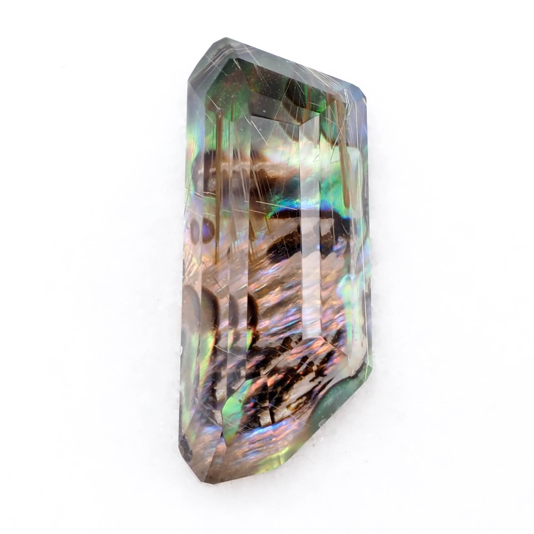 【美麗ダブレット】ルチルクォーツx パウアシェル 15.7ct