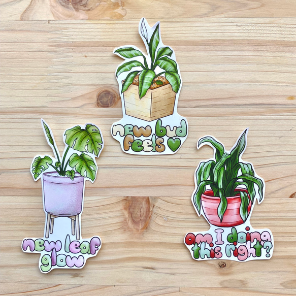 Plant Mum Sticker Set 英語メッセージ入り植物シールセット 3枚目の画像