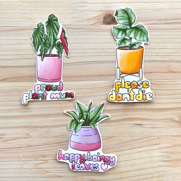 Plant Mum Sticker Set 英語メッセージ入り植物シールセット 4枚目の画像