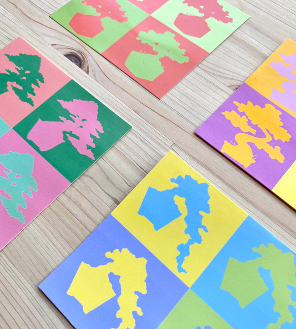 Large Colourful Bonsai Sticker Set カラフルな盆栽シールセット(大) 2枚目の画像