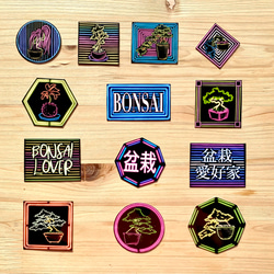 Neon Bonsai Sticker Set ネオン盆栽シールセット 1枚目の画像