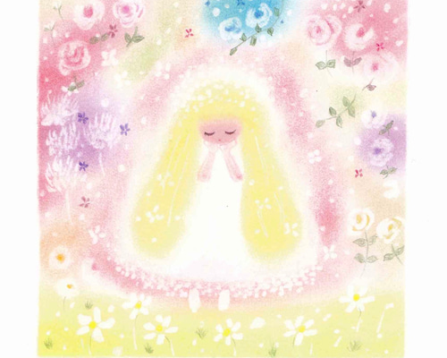 オーダーメイド】ゆるかわ天使さん＆メッセージ付き20cm正方形サイズ