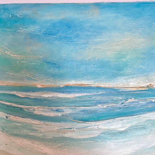 By the Sea 抽象画 (F6)/北欧/モダン/青/ブルー/空/波/海 By the Sea 抽象画 (F6)/北欧/モダン/青/ブルー/空/波/海