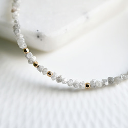 「永遠不変」ホワイトグレーダイヤモンドのブレスレット　4月誕生石 一周タイプ 8枚目の画像