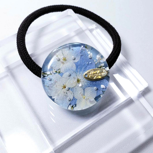 紫陽花のヘアゴム ブルー / レジンヘアゴム / ボタニカル / ヘア