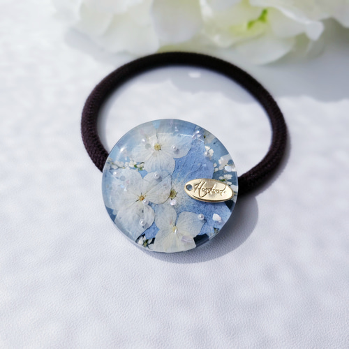 レジンヘアゴム 青冬花 - メルカリ