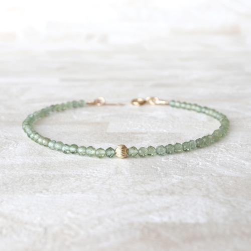 14KGF グリーンアパタイトのブレスレット
