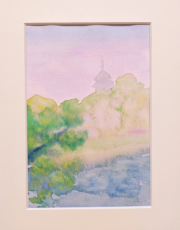 オリジナル水彩原画「横浜三渓園」