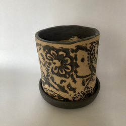 植木鉢（インド更紗模様） 1枚目の画像
