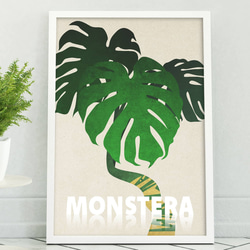 アートポスター/  Monstera2 おしゃれインテリア・北欧、モノトーン好きの方に☆ 1枚目の画像