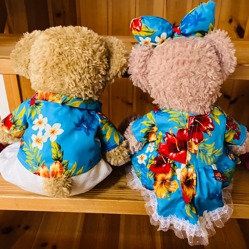 ダッフィとシェリーメイのコスチューム アロハシャツとズボンと