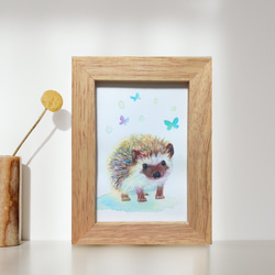 原画】雨上がりのハリネズミ(水彩画／額付き) 絵画 chokotto* 通販