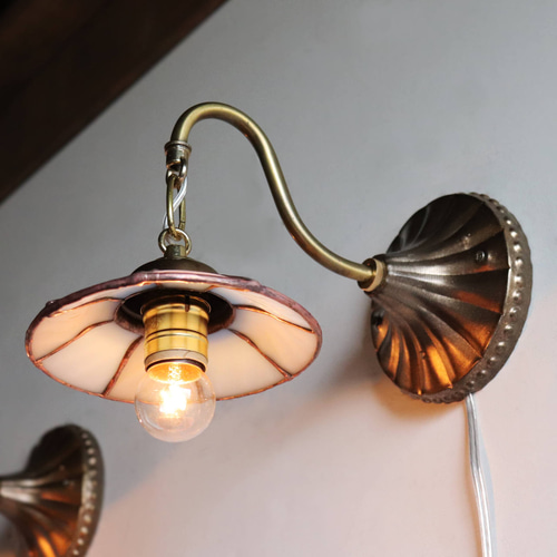 USAヴィンテージミルクガラスウェアリメイクウォールランプ｜壁掛け