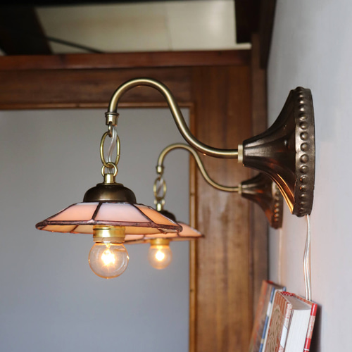 USAヴィンテージミルクガラスウェアリメイクウォールランプ