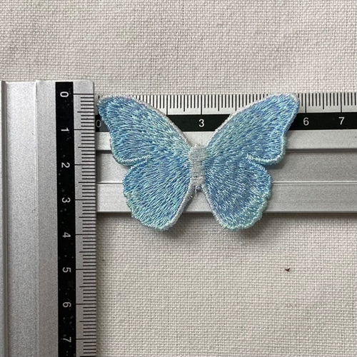 1枚 KLM230412-M 蝶 ラメ糸入り刺繍 レースモチーフ アップリケ カラー