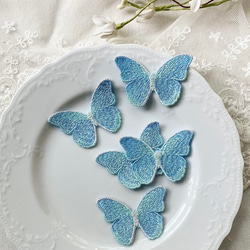 ♡ レースアップリケロゴフーディ♡ 1枚 KLM230412-M 蝶 ラメ糸入り刺繍 レースモチーフ アップリケ カラー