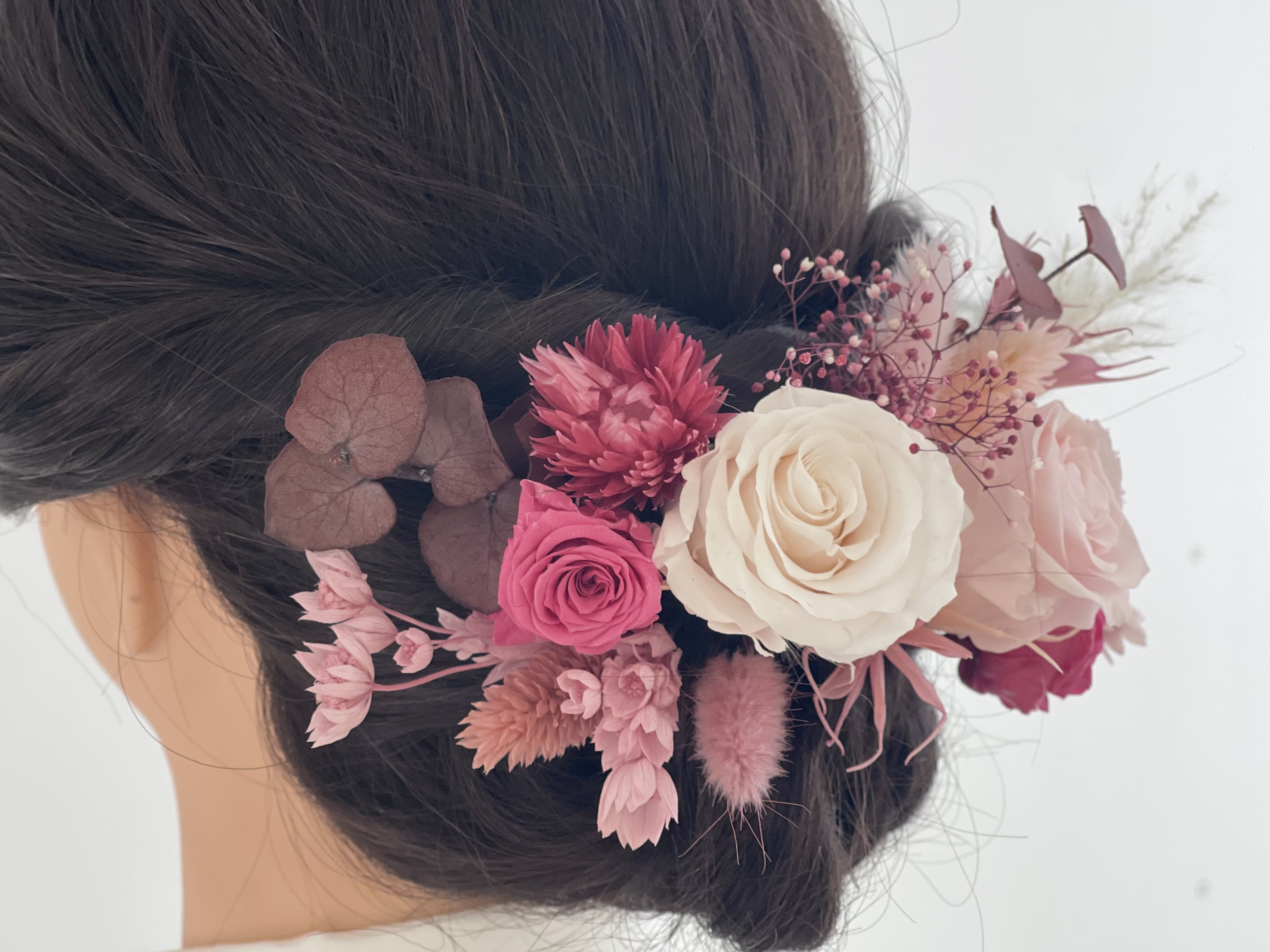 ♡ﾙﾘｱﾝｵﾘｼﾞﾅﾙ♡プリザーブド･ドライフラワーヘッドドレスアレンジメント　ウェディング パーティー ブライダル