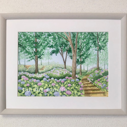 油絵 絵画 【アジサイの丘】 油絵 絵画 【紫陽花の丘】 - HR | minne 国内最大級の