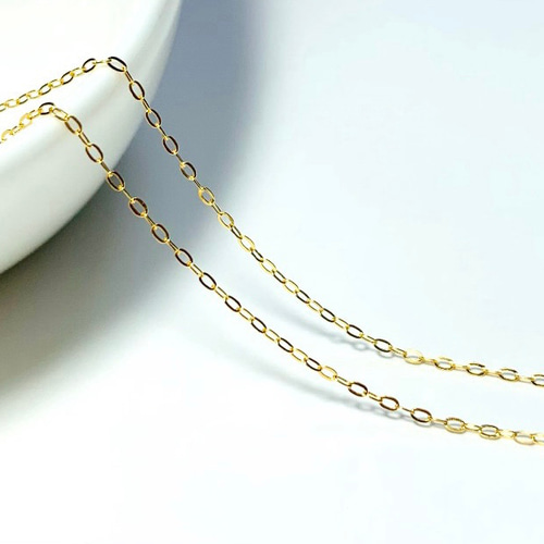 18KGPネックレス】スライドアジャスター付き45cm 平小豆チェーン 1mm幅  