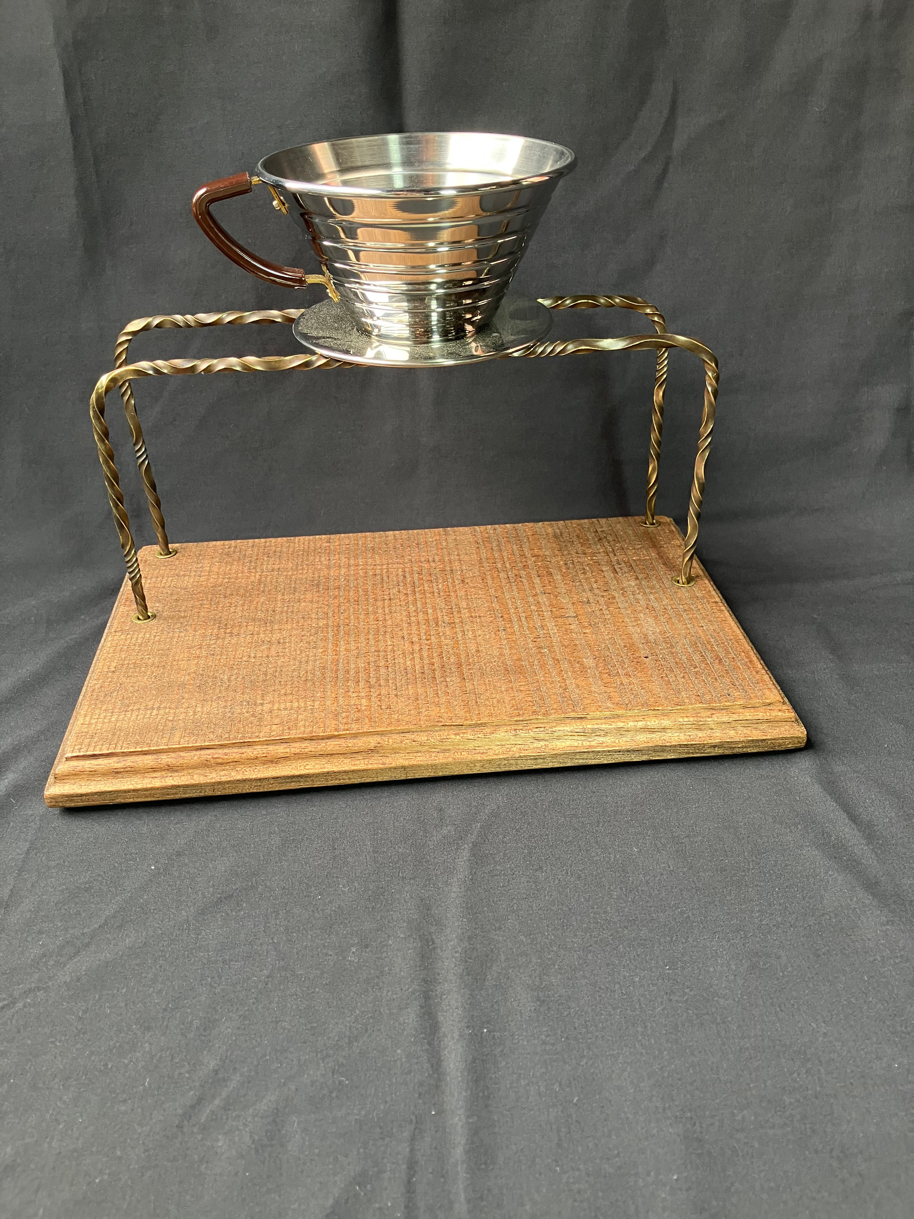 珈琲ドリッパースタンド　✨真鍮製✨(土台ラワン)