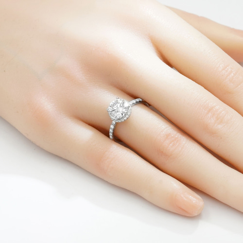 1.5ctダブルヘイローリング R189W327（4週間発送） 指輪・リング 武田